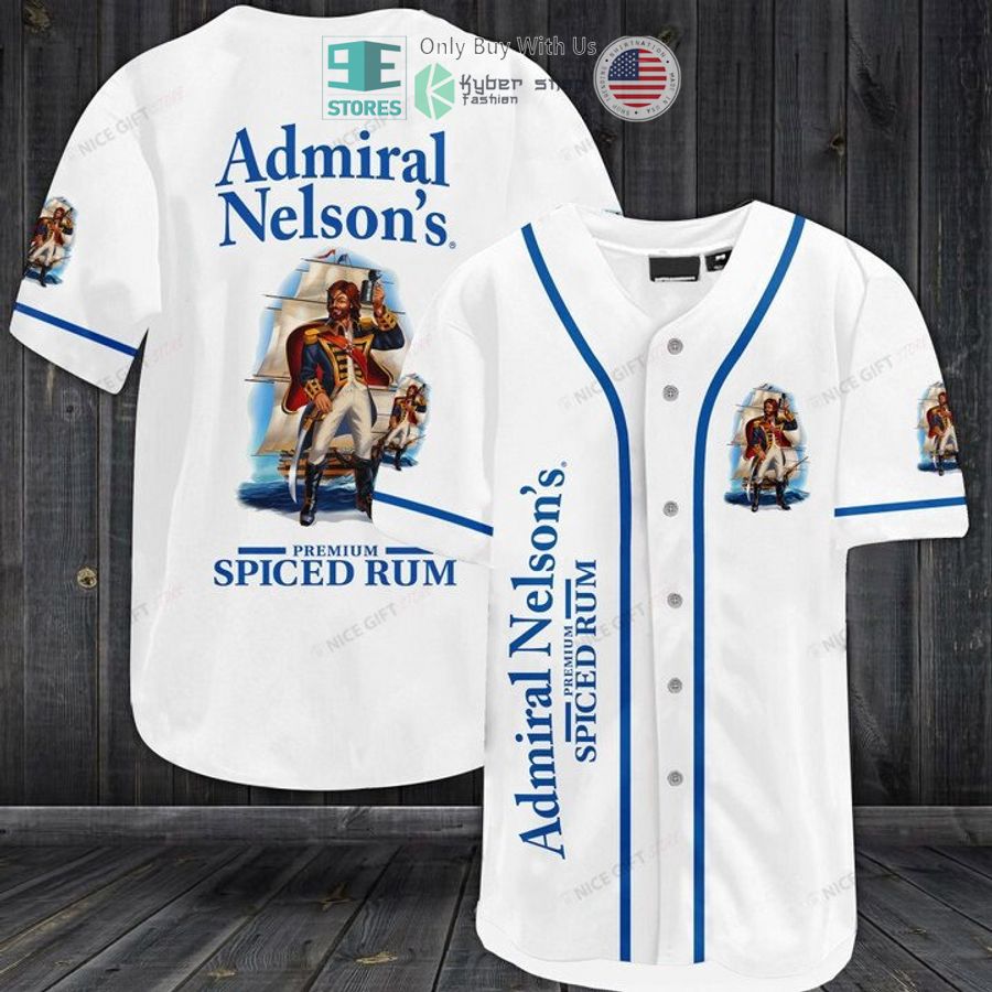BEST Admiral Nelson's Spiced Rum white Baseball Jersey