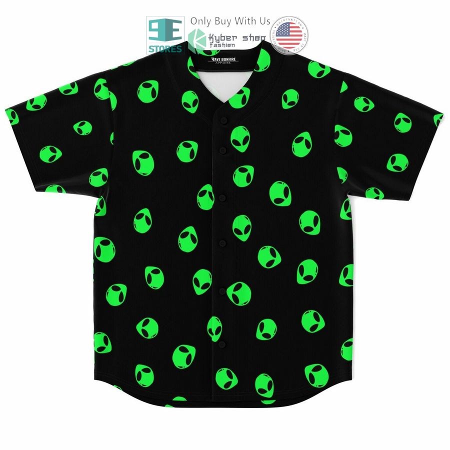 BEST Alien pattern black Baseball Jersey