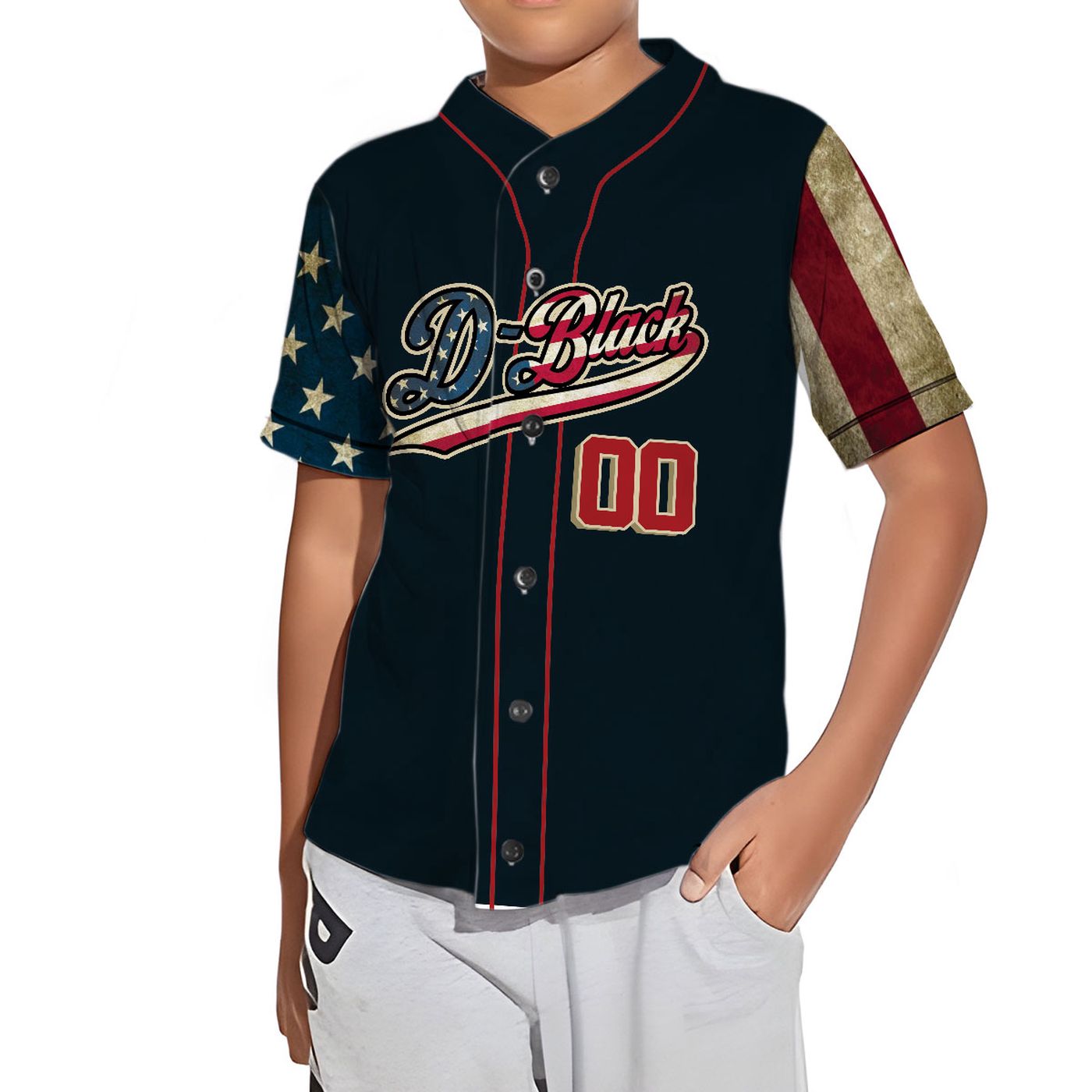 MLB Baseball Jersey Collection: America Flag Pack in Pattern - Personalized Baseball Shirt - Gift for Men Women (Image 3)