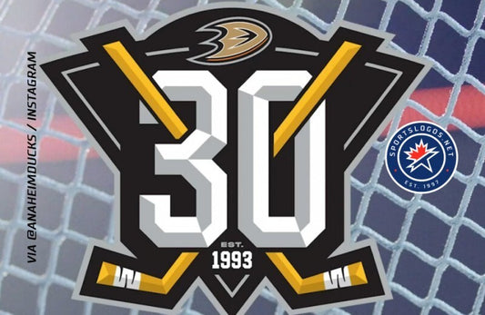 anaheim ducks reveal 30th anniversary logo