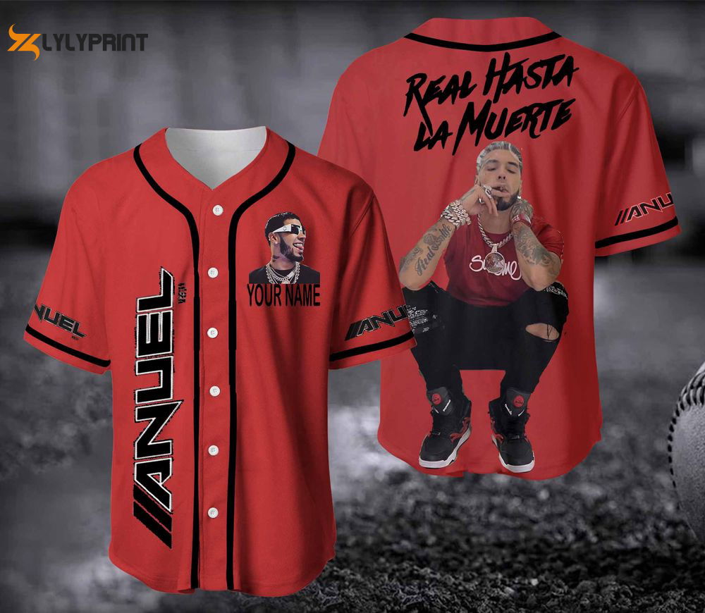 Anuel AA Baseball Jersey, Custom Name Anuel AA Jersay, Rapper Jersey Shirt (Image 2)