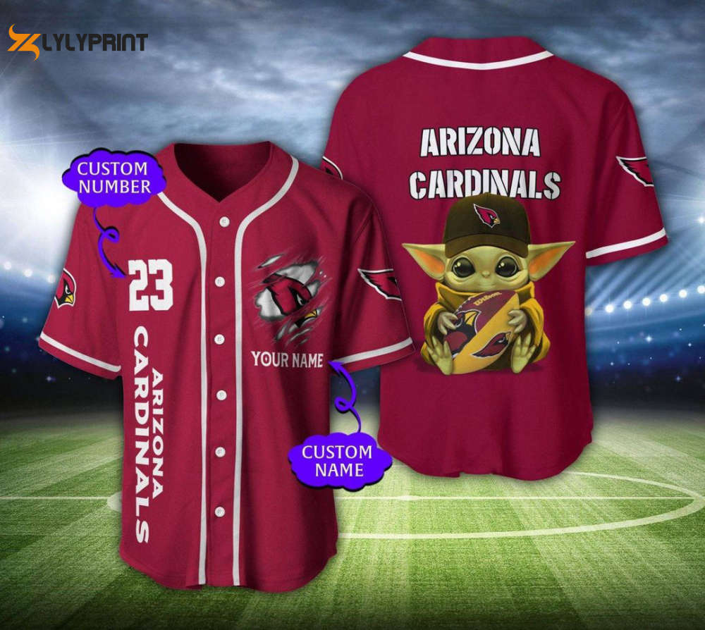 Arizona Cardinals Personalized Baseball Jersey - lylyprint.com T-Shirts, Hoodie, Sweatshirt | WearSparks.com (Image 1)