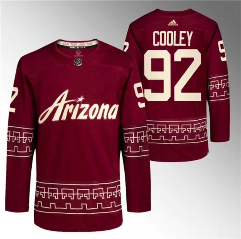 arizona coyotes #92 logan cooley garnet alternate pro jersey