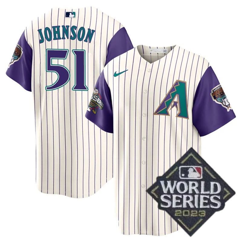 arizona diamondbacks #51 randy johnson throwback 2001 cool base jersey