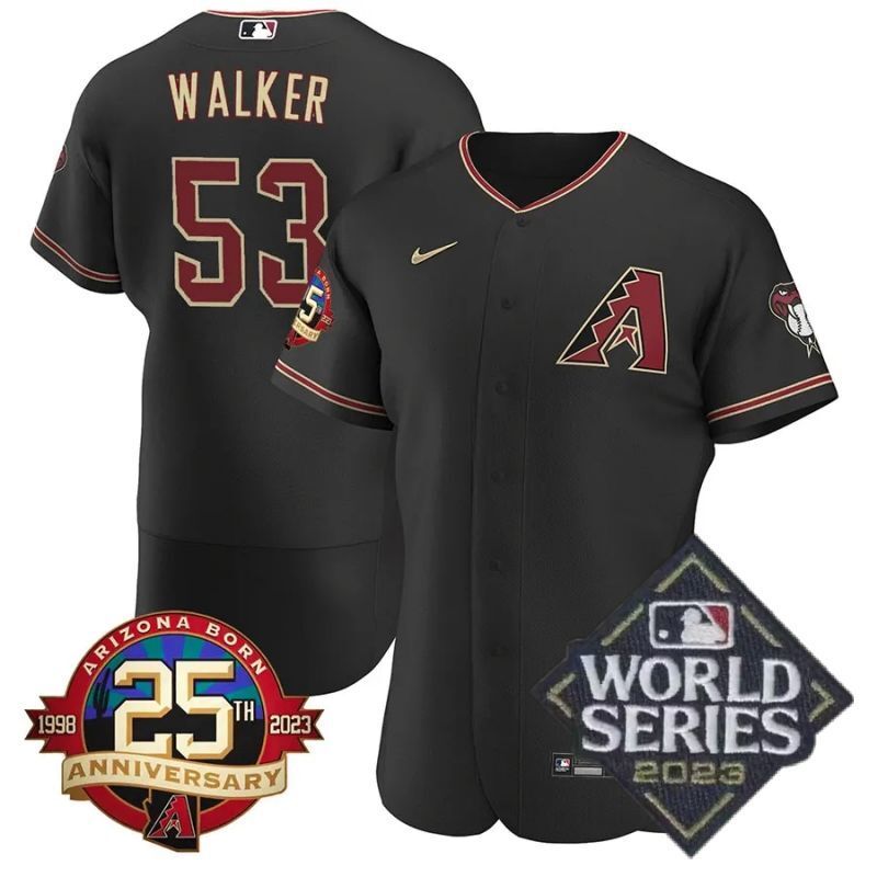 arizona diamondbacks #53 christian walker 25th anniversary patch flex base black