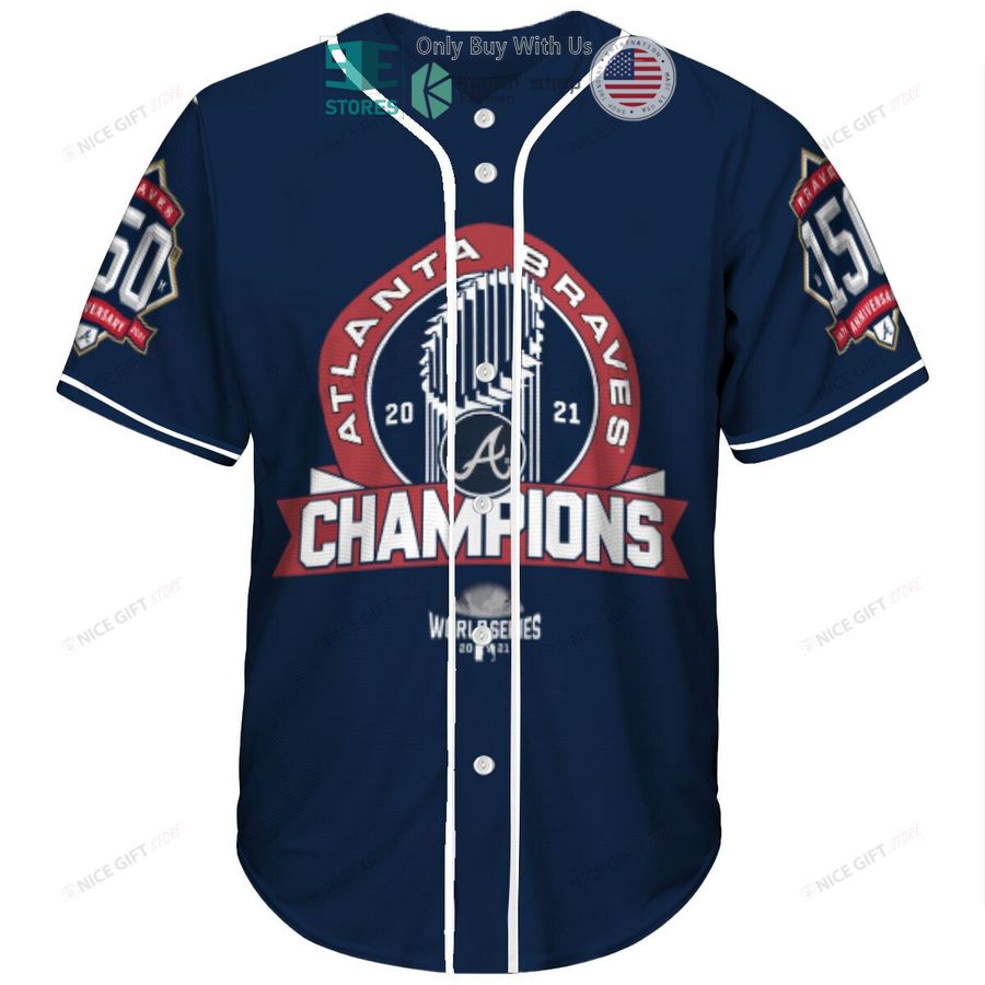 BEST Atlanta Braves 2021 World Series Champions Blue Baseball Jersey