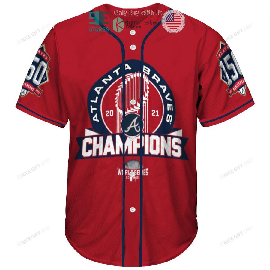 BEST Atlanta Braves 2021 World Series Champions Red Baseball Jersey