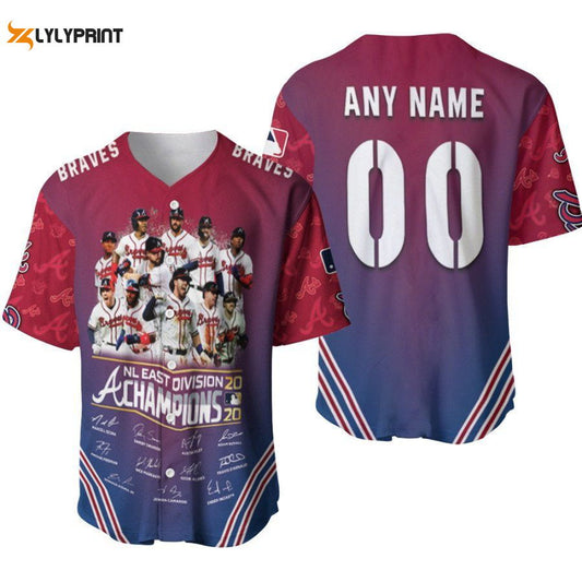 Atlanta Braves NL East Division Champions Great Player Signature Designed Allover Gift With Custom Name Number... (Image 1)
