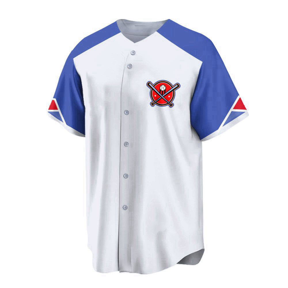Atlanta White And Blue Print Baseball Jersey Customized Name And Number