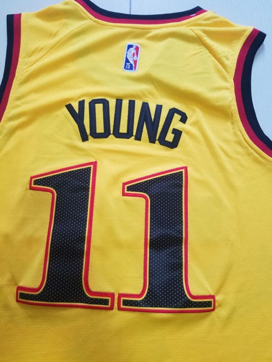 atlanta hawks #11 trae young Hawks 11 Yellow City s-xxl Style 2