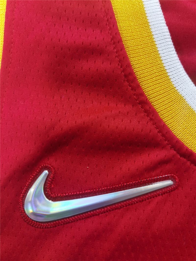 atlanta hawks #11 trae young Hawks 11 # New Season Red 75 Anniversary Laser Diamond Edition logo New Jersey Style 3