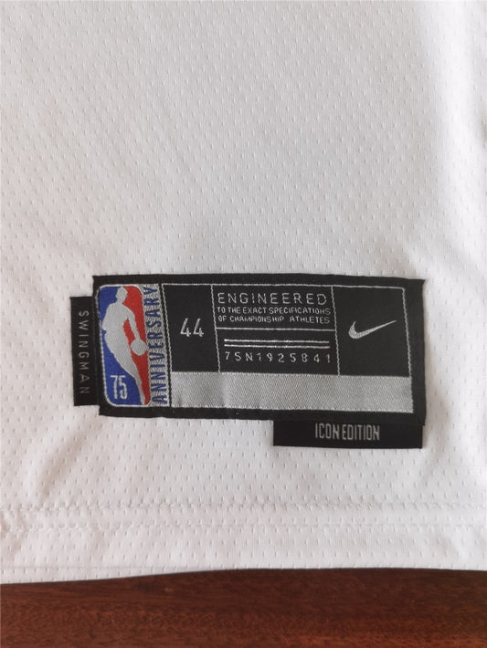 atlanta hawks #11 trae young Hawks 11 # New Season White 75 Anniversary Laser Diamond Edition logo New Jersey Style 1