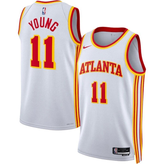 atlanta hawks #11 trae young unisex 202223 swingman jersey - association edition - white