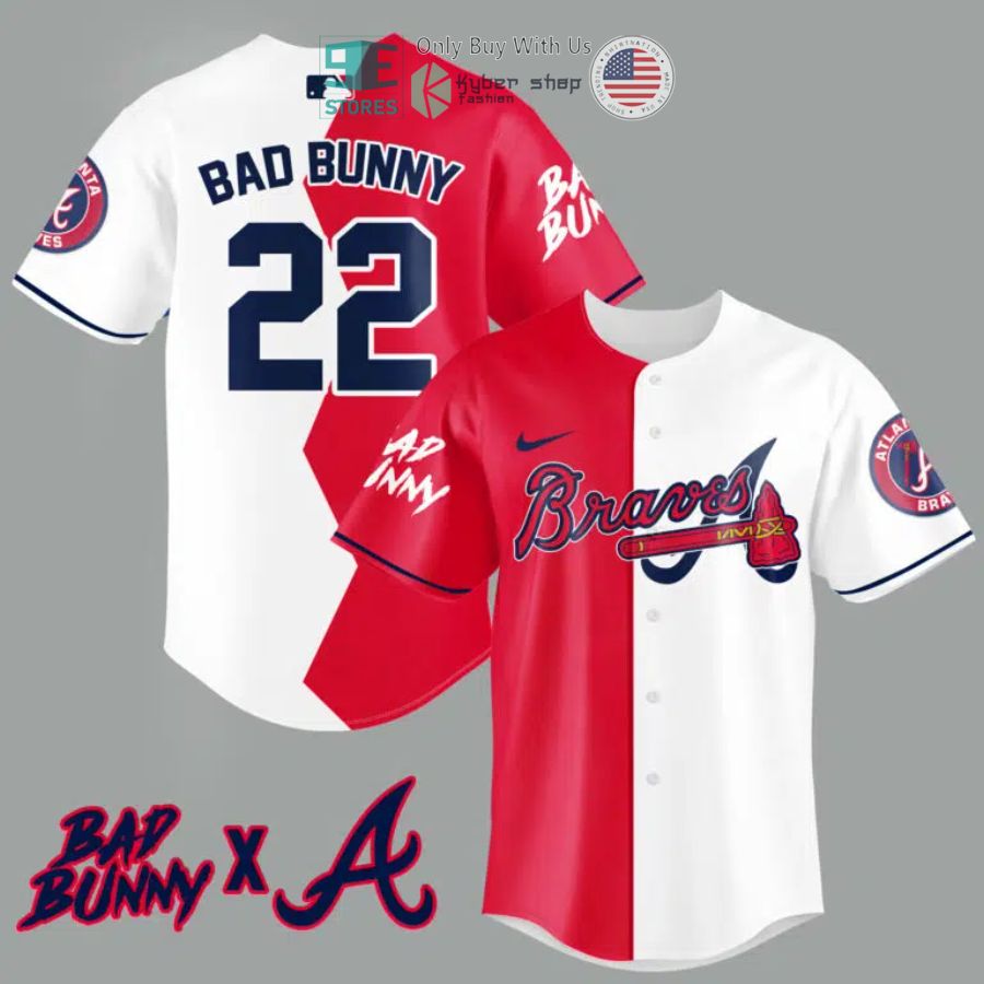 BEST Bad Bunny and Atlanta Braves Baseball Jersey