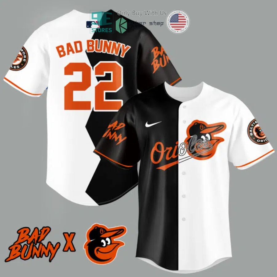 BEST Bad Bunny and Baltimore Orioles Baseball Jersey