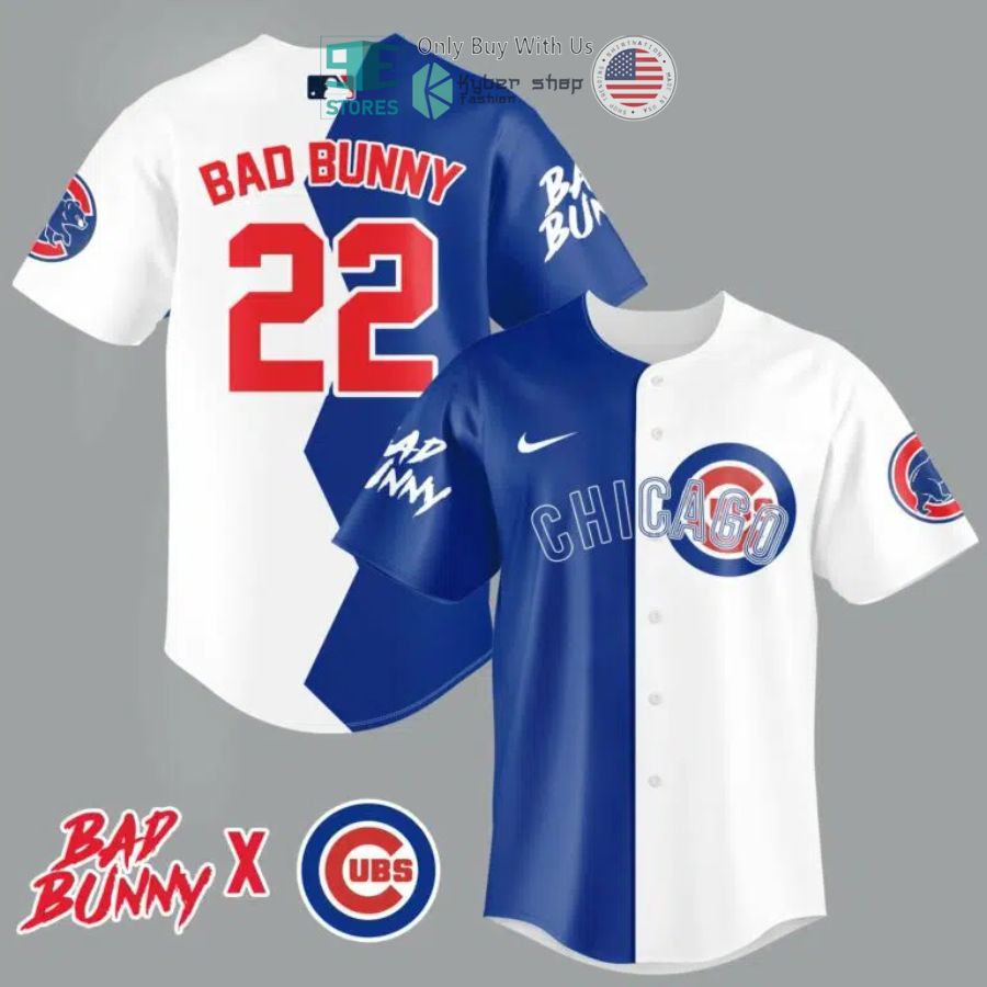 BEST Bad Bunny and Chicago Cubs Baseball Jersey