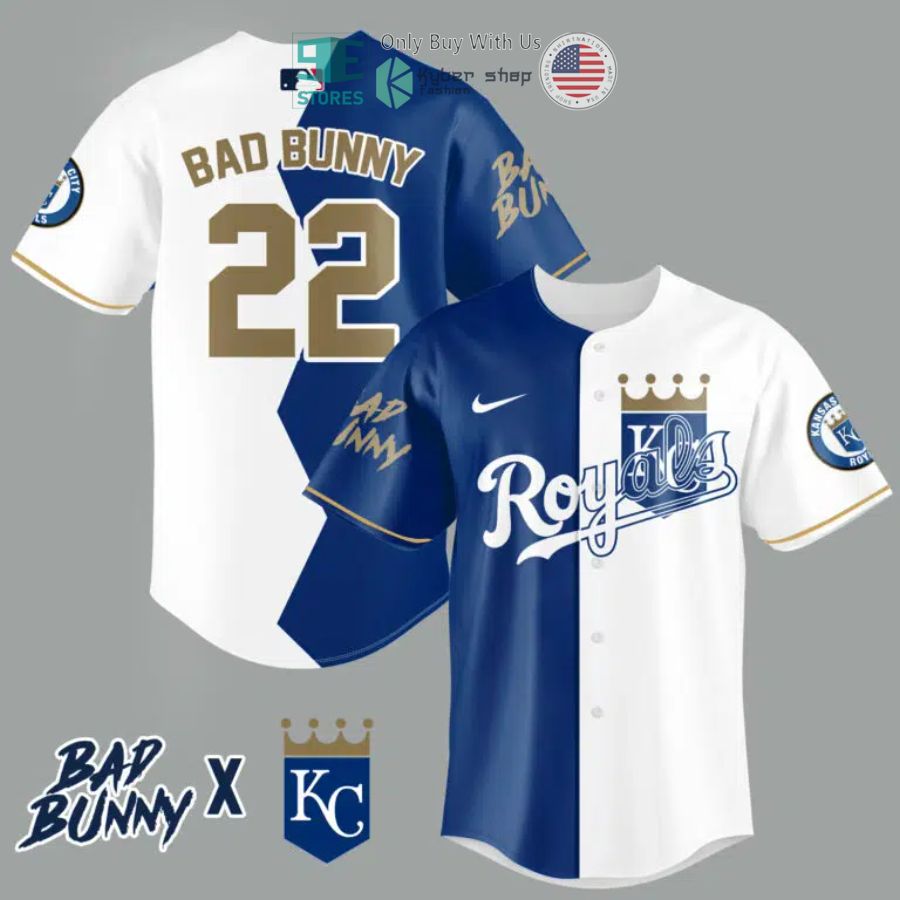BEST Bad Bunny and Kansas City Royals Baseball Jersey