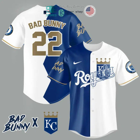 BEST Bad Bunny and Kansas City Royals Baseball Jersey