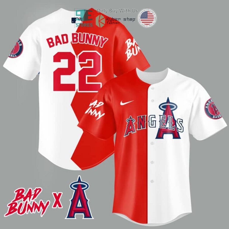 BEST Bad Bunny and Los Angeles Angels Baseball Jersey
