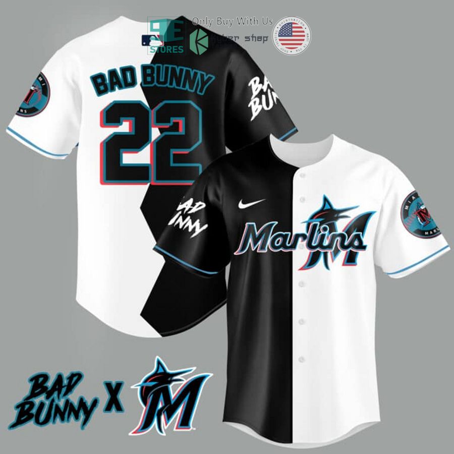 BEST Bad Bunny and Miami Marlins Baseball Jersey