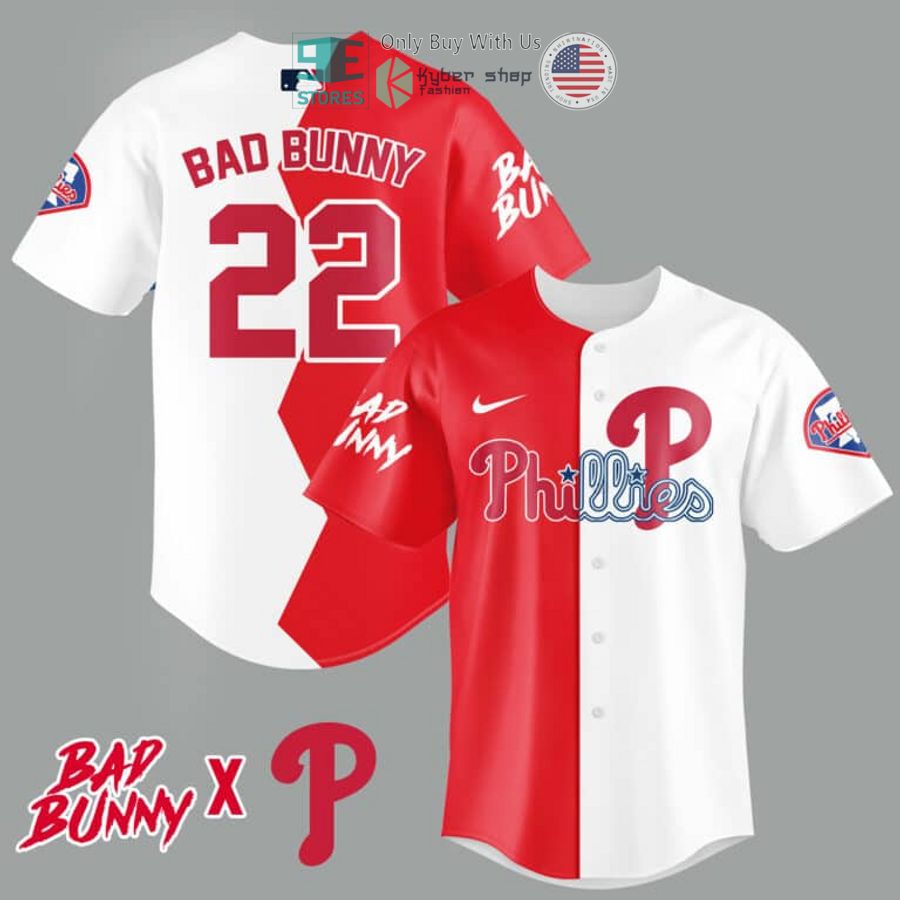 BEST Bad Bunny and Philadelphia Phillies Baseball Jersey