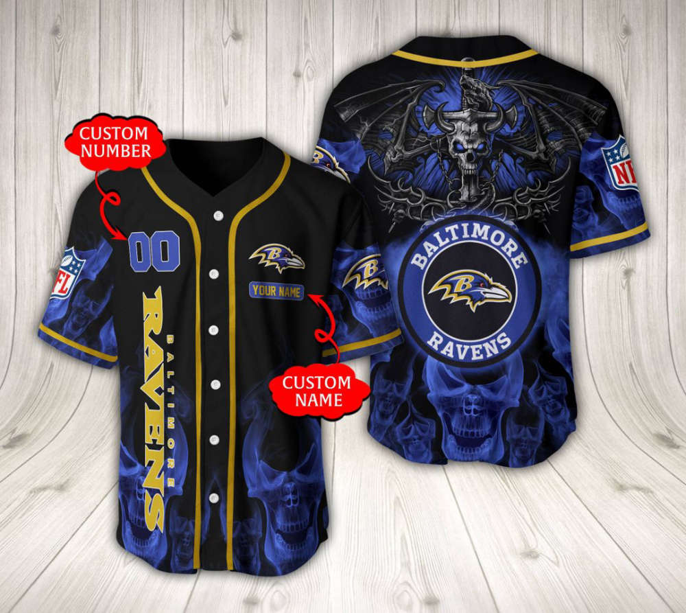 Baltimore Ravens Baseball Jersey Custom Name And Number Fan Gifts - lylyprint.com T-Shirts, Hoodie, Sweatshirt (Image 2)