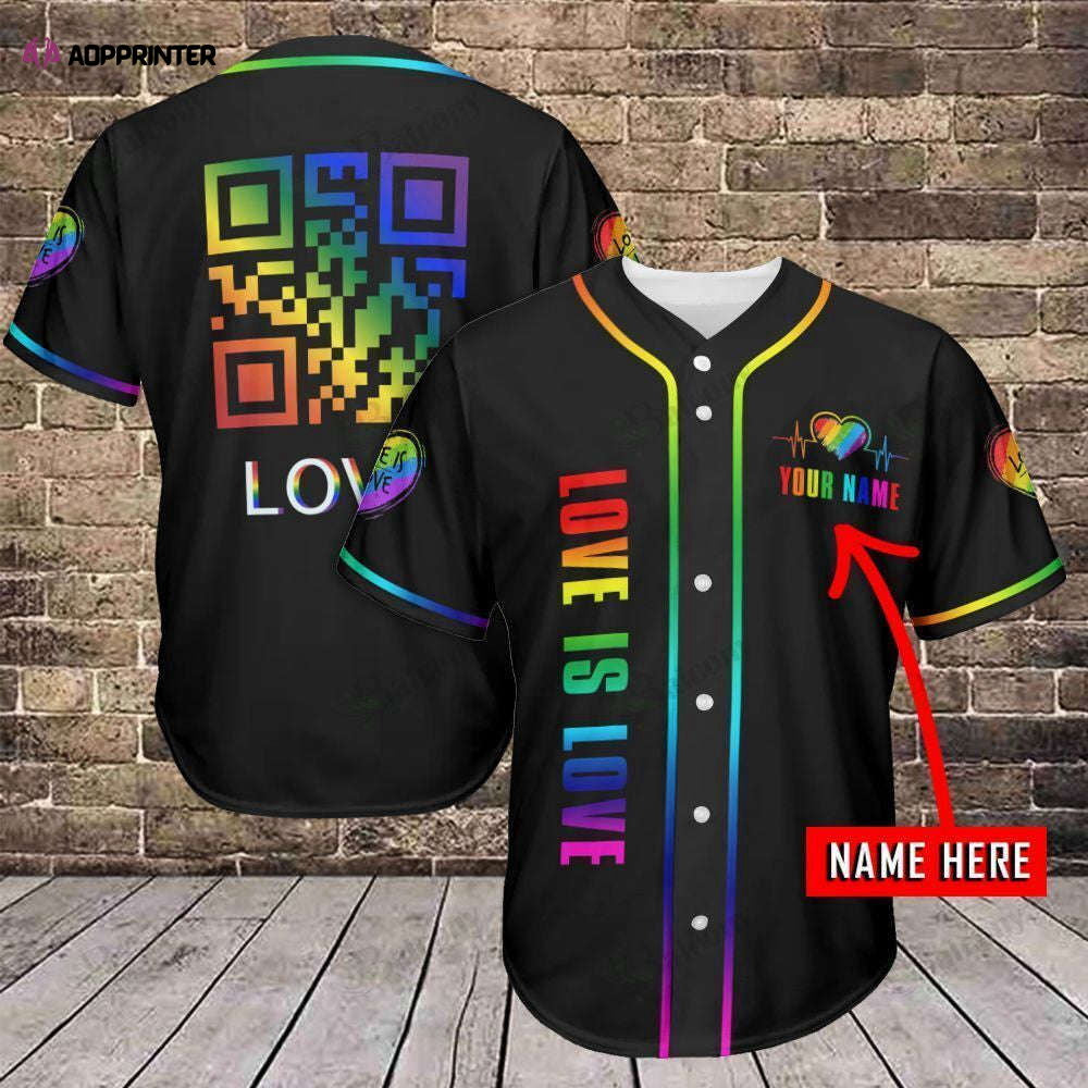 Baseball Tee LGBT - Love is Love Personalized Name Baseball Jersey 312 - Aopprinter Hoodie, Sweatshirt | WearSparks.com