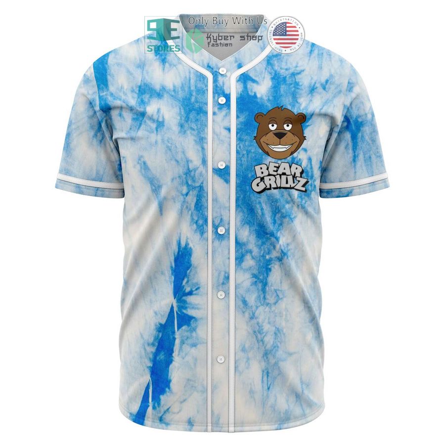 BEST Bear Grillz white blue Baseball Jersey