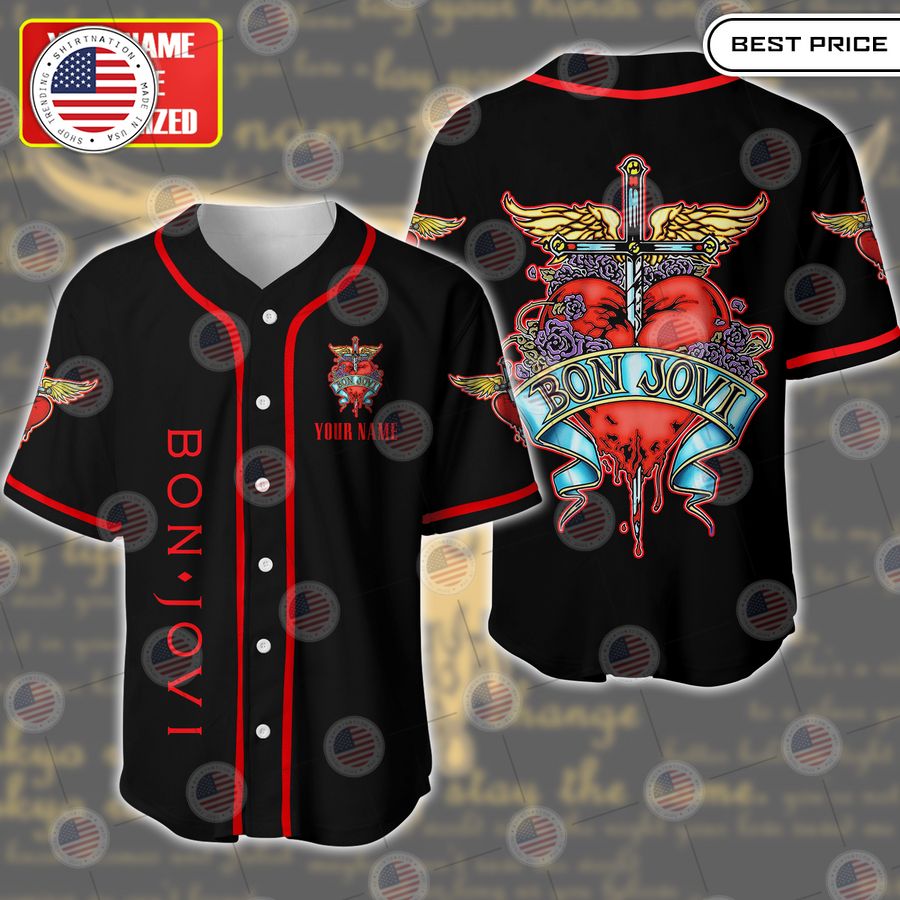 BEST Bon Jovi Custom Baseball Jersey