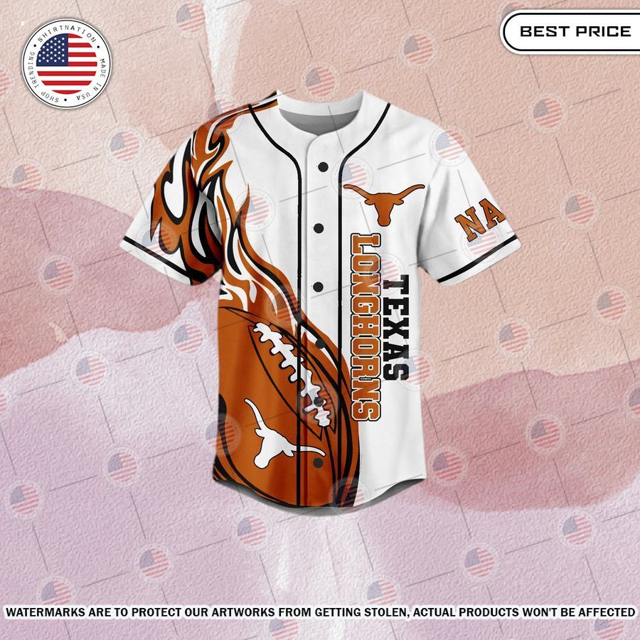BEST Hook 'em Horns Texas Longhorns Custom Baseball Jersey