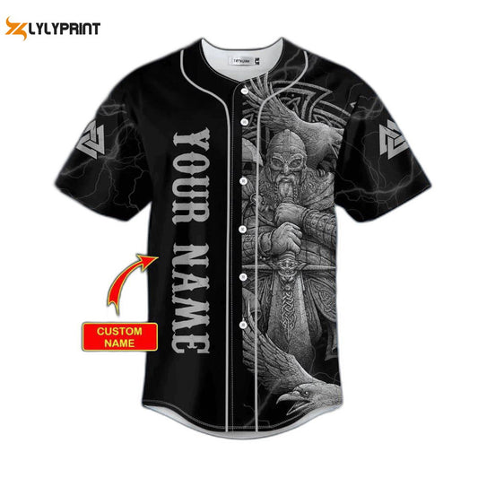 Bew Are The Old Man Black White Viking On Behance Warriors Raven Custom Baseball Jersey For Men Women -... (Image 1)