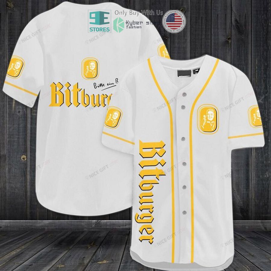 BEST Bitburger logo whtie Baseball Jersey