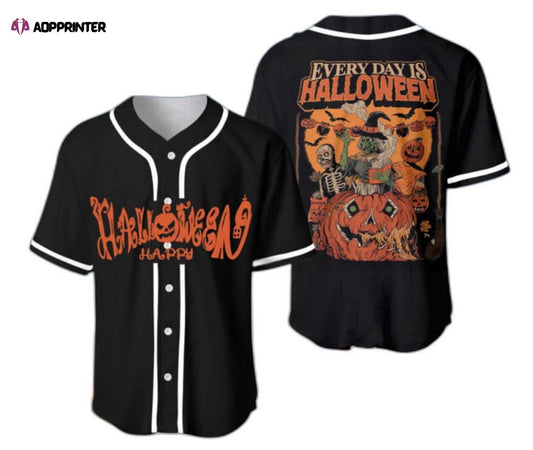 Black Happy Halloween Baseball Jersey Shirt, Perfect Holiday Gift For Adult, Youth, Kids