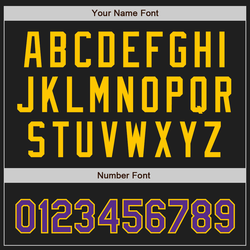 Custom Black Purple-Gold Authentic Baseball Jersey