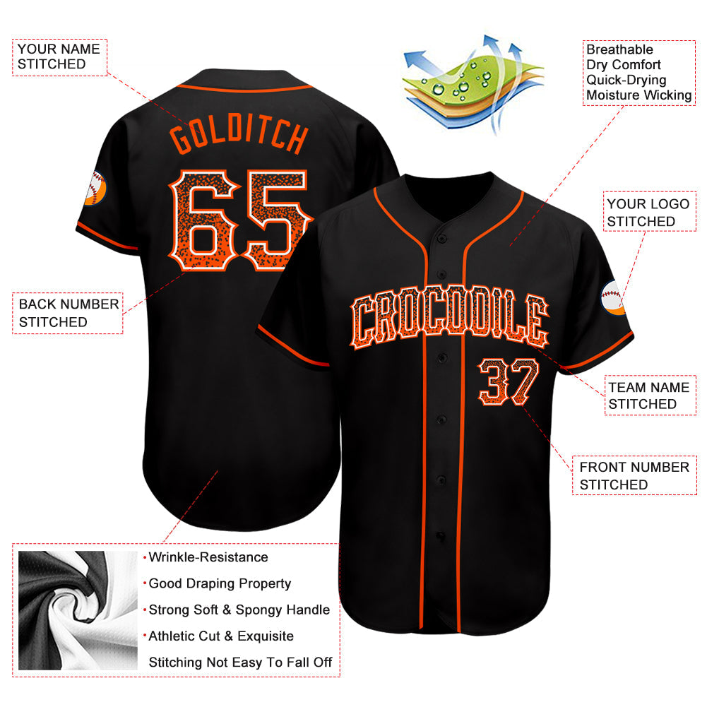 Custom Black Orange-White Authentic Drift Fashion Baseball Jersey T-Shirts, Hoodie, Sweatshirt | WearSparks.com (Image 3)
