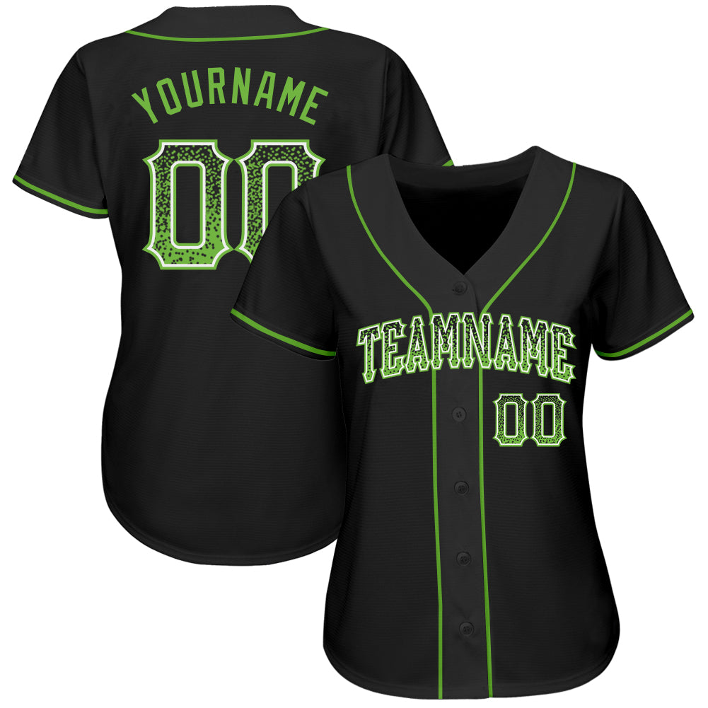 Custom Black Neon Green-White Authentic Drift Fashion Baseball Jersey T-Shirts, Hoodie, Sweatshirt | WearSparks.com (Image 2)