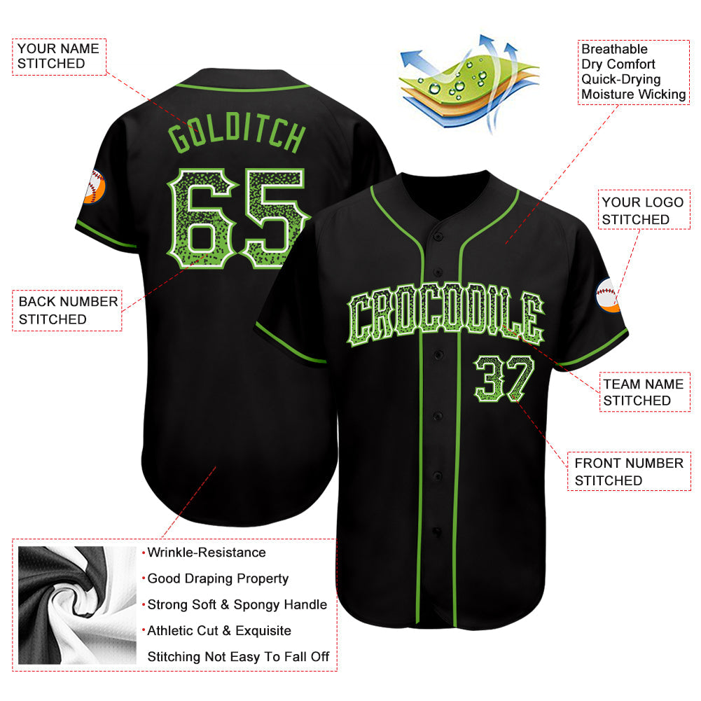 Custom Black Neon Green-White Authentic Drift Fashion Baseball Jersey T-Shirts, Hoodie, Sweatshirt | WearSparks.com (Image 3)