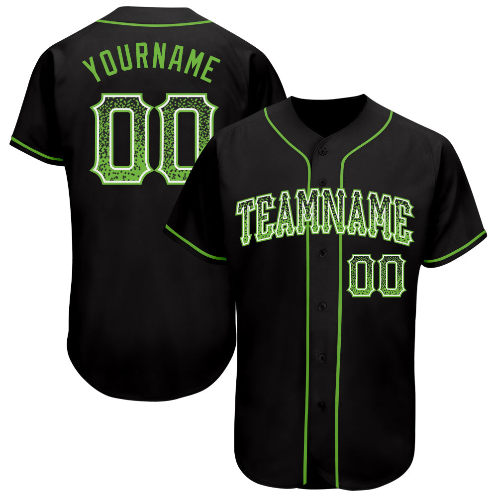Custom Black Neon Green-White Authentic Drift Fashion Baseball Jersey T-Shirts, Hoodie, Sweatshirt | WearSparks.com (Image 1)