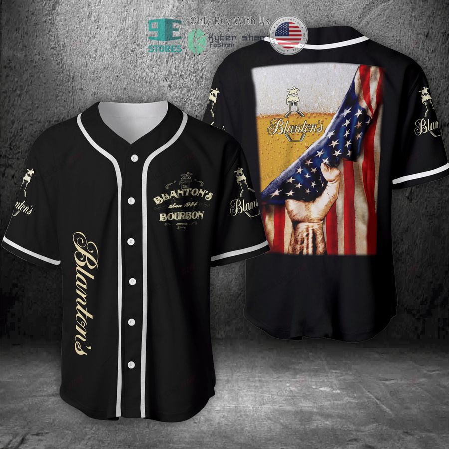 BEST Blanton's Beer United States Flag black Baseball Jersey