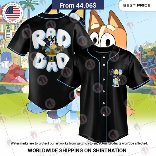 BEST Bluey Rad Dad Baseball Jerseys