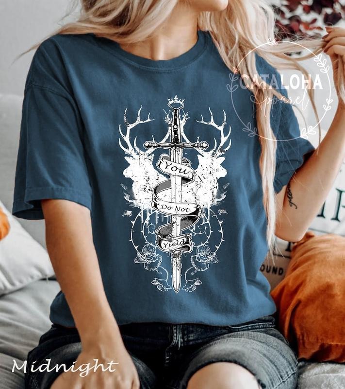 bookish shirt, Vintage Bookish Location, Bootleg Tee, 90s style bookish, Rocker style Acotar shirt, You do not yield...
