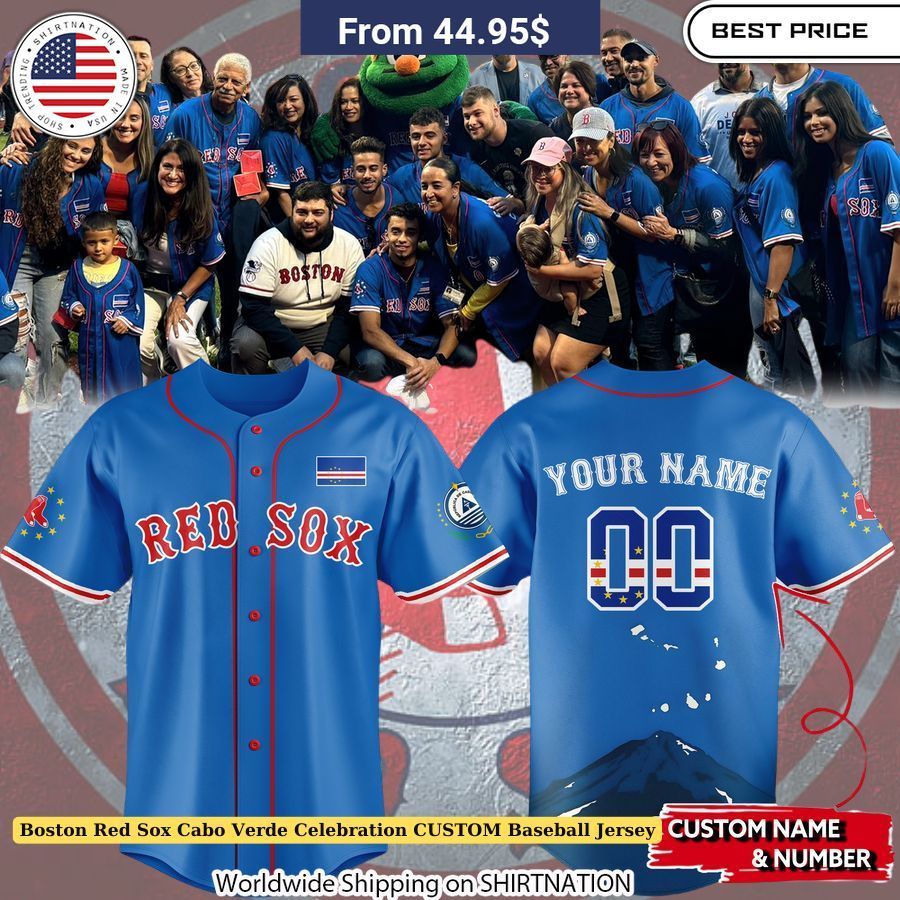 Boston Red Sox Cabo Verde Celebration CUSTOM Baseball Jersey