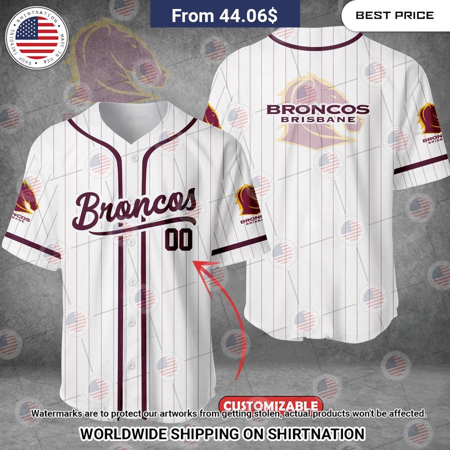 Brisbane Broncos Custom Baseball Jersey