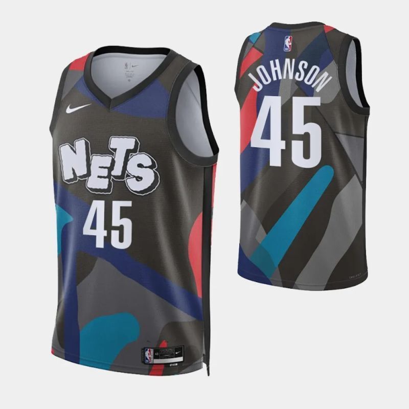 brooklyn nets #45 keon johnson city edition swingman jersey