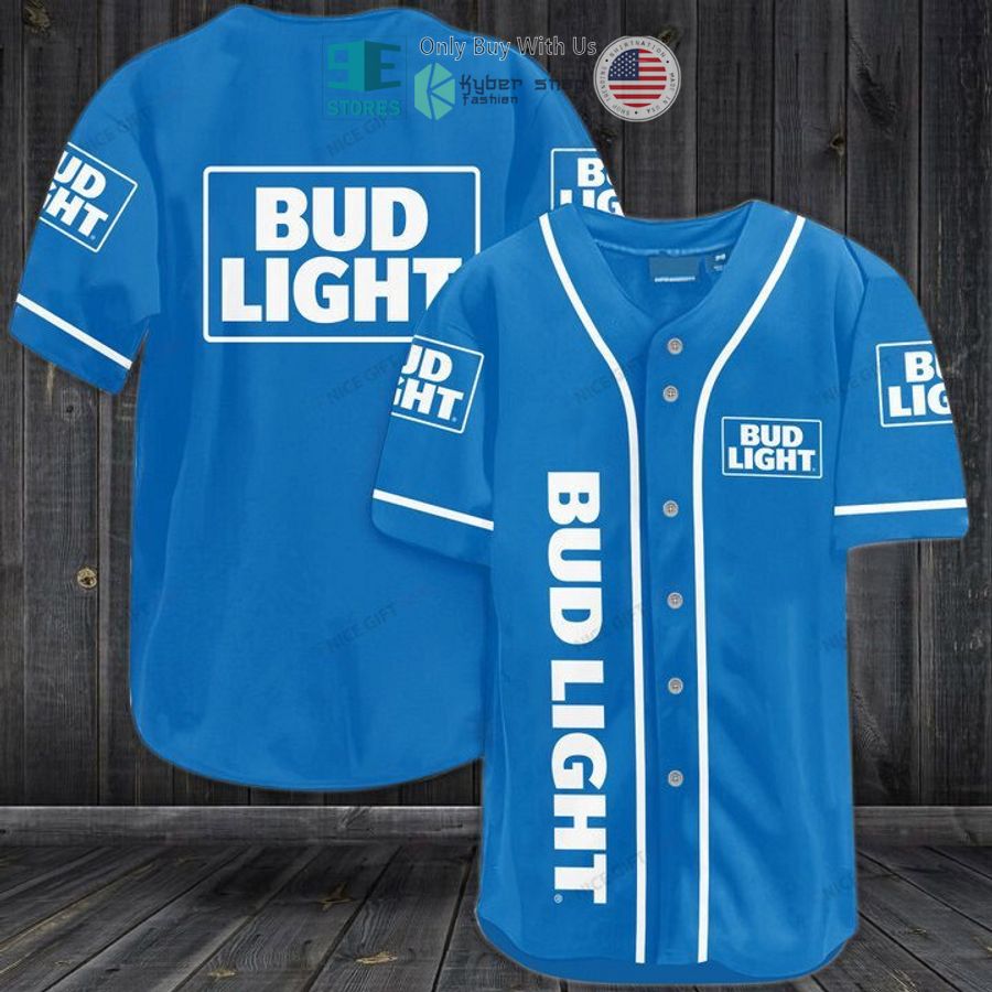 BEST Bud Light blue Baseball Jersey