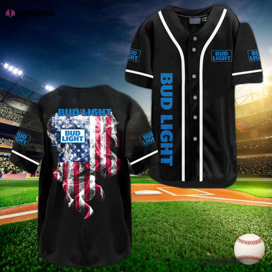 Bud Light Smoke Flag Baseball Jersey – Stylish & Patriotic Apparel