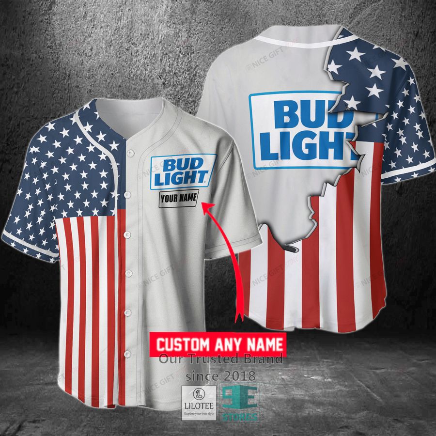 Bud Light Your Name US Flag Baseball Jersey