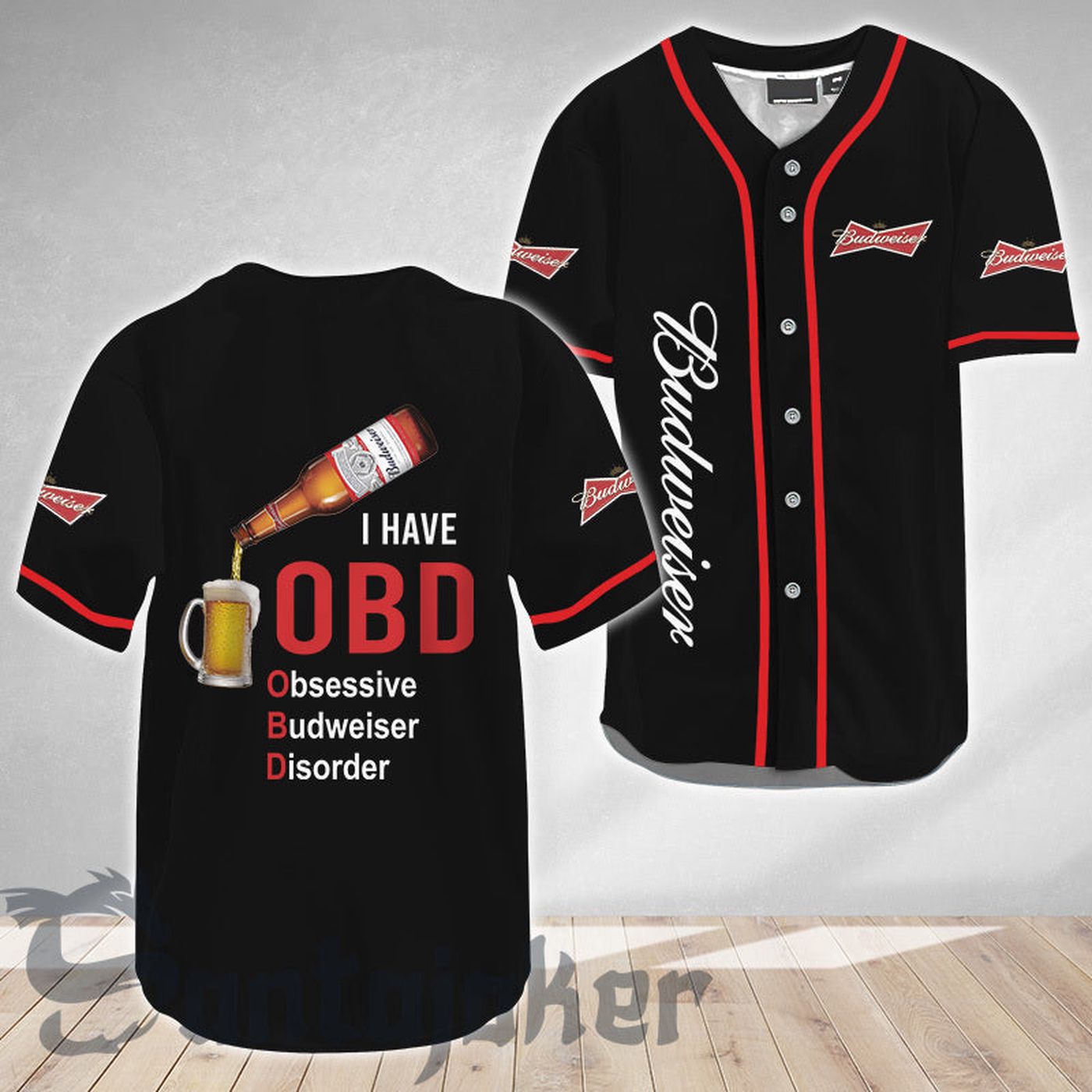 Budweiser I Have Obd Baseball Jersey - Gift for Men Women - Gift for Men Women - lylyprint.com T-Shirts,... (Image 2)
