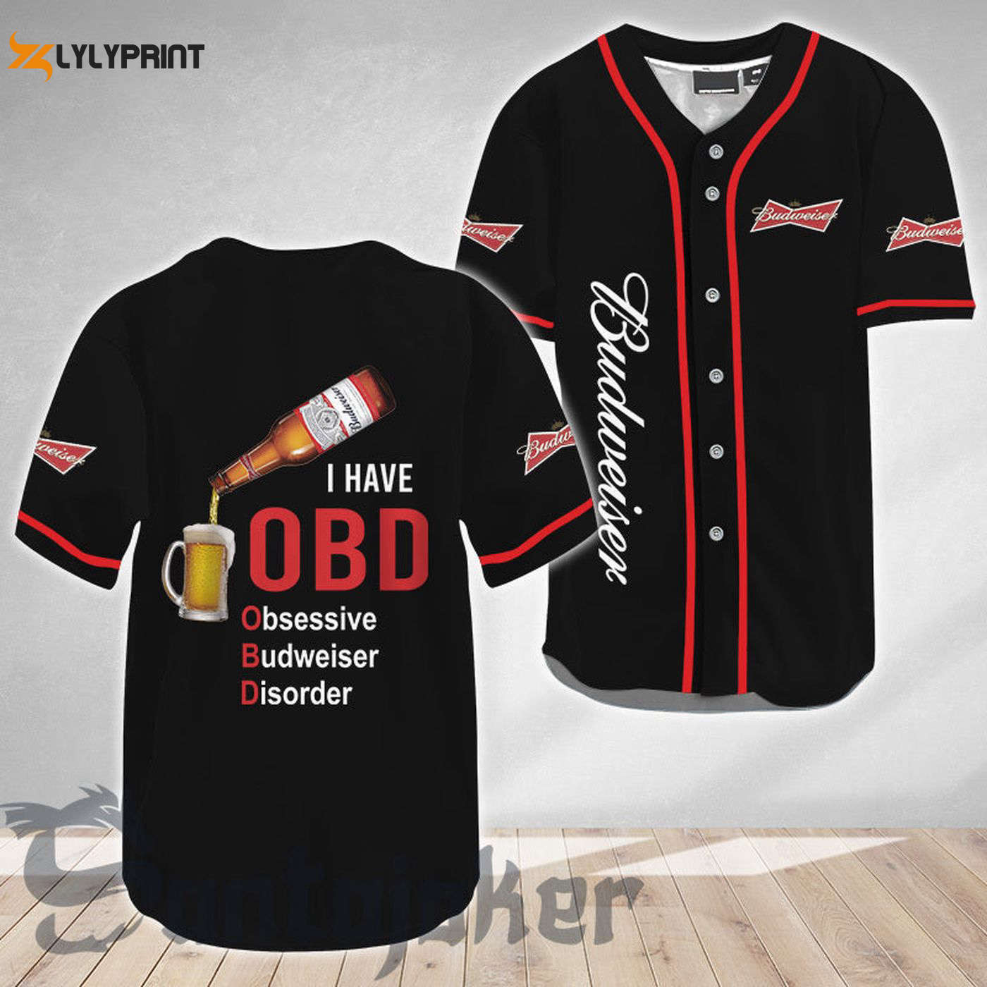 Budweiser I Have Obd Baseball Jersey - Gift for Men Women - Gift for Men Women - lylyprint.com T-Shirts,... (Image 1)