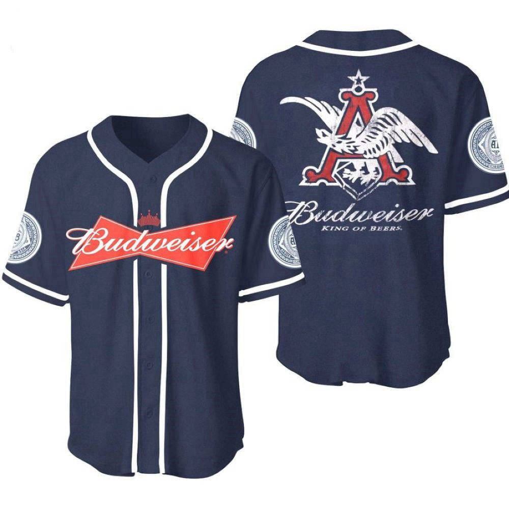 Budweiser King of Beers Baseball Jersey: Premium Quality & Style – Shop Now!